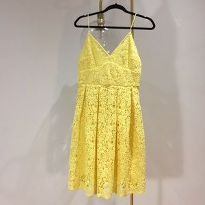 H&M YELLOW EMBROIDERED DRESS